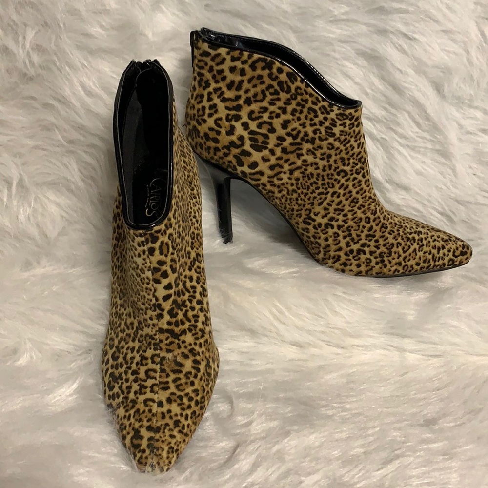 Carlos Santana Faux Suede Zip High Heel Booties